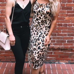 cheetah print midi dress